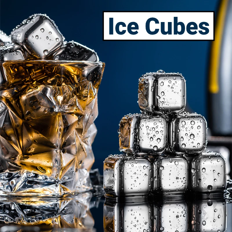 Stainless Steel Ice Cubes, Reusable Chilling Stones for Whiskey Wine, Keep Your Drink Cold Longer, SGS Test Pass Stainless Steel Ice Cubes, Reusable Chilling Stones for Whiskey Wine, Keep Your Drink Cold Longer, SGS Test Pass