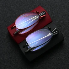 Мужские и женские складные очки для чтения с защитой от Blu-ray Вращающиеся Очки для чтения диоптрий компьютерные очки с Чехол+ 1,00~+ 4,00