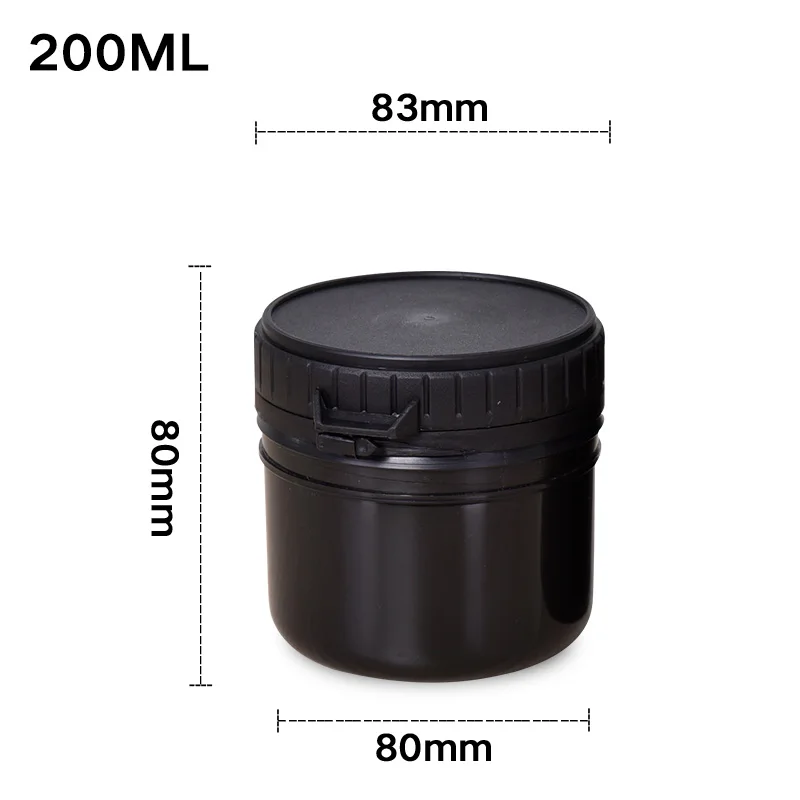 200ML-black 500 мл пустой пластиковый контейнер с внутренней крышкой, бутылка для хранения крема, герметичный горшок, еда, контейнер для макияжа BPA-Free 1 шт - Цвет: 200ML-black