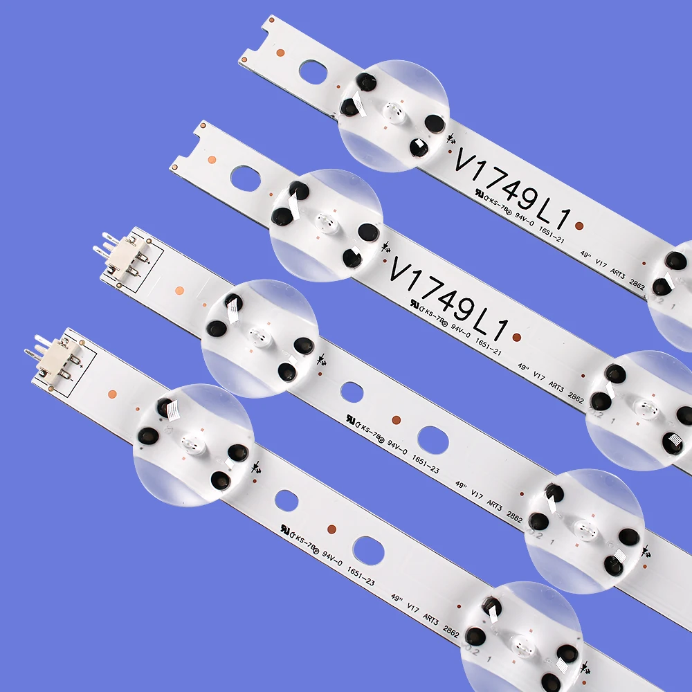 Tira de Luz de Fundo Led para lg 49uv340c 49lj614v 49uj6525 49uj6585 49uj6565 49uj651v 49uj670v V17 49 r1 l1 Art3 2862 2863 - Imagem 6