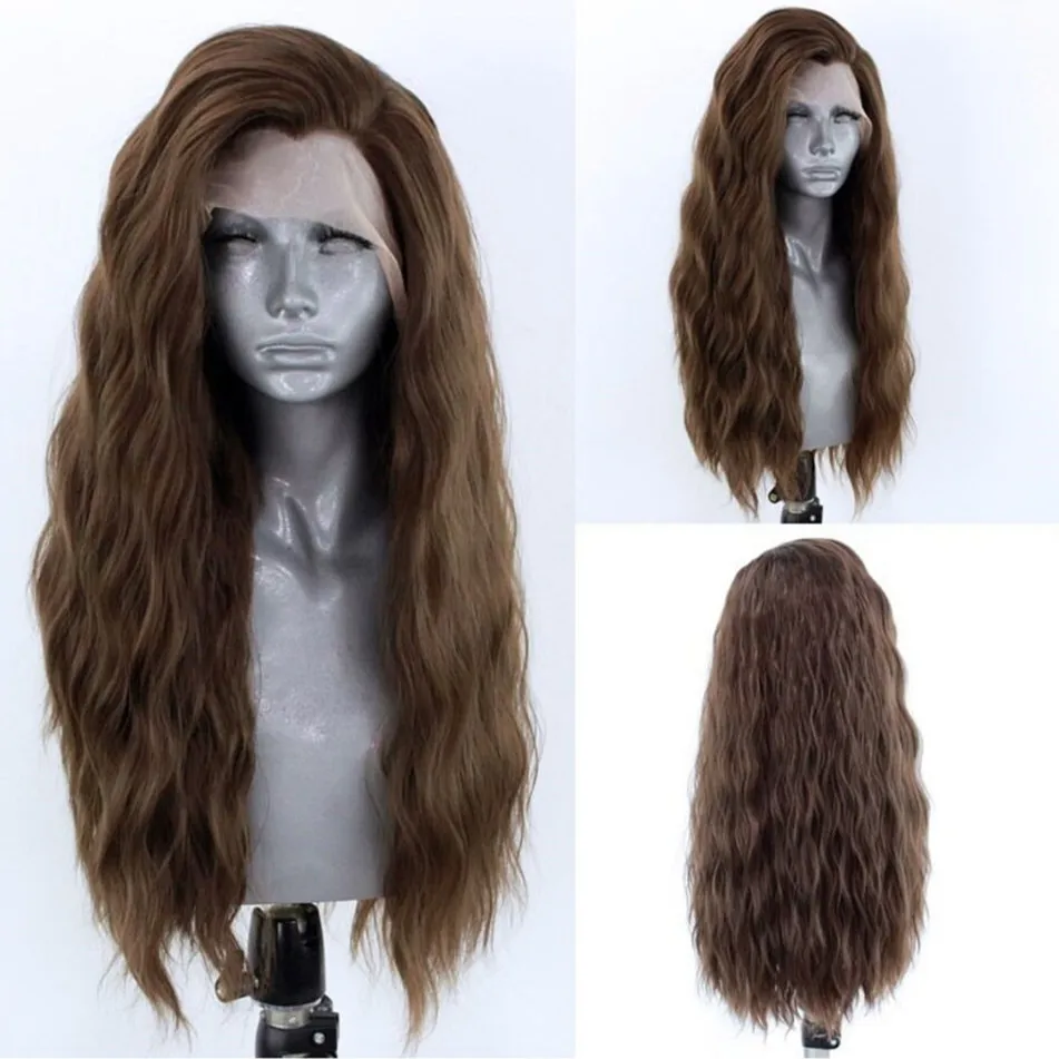 Marquesha, модные натуральные кудрявые синтетические парики на кружеве, коричневый парик на кружеве для женщин, парики для макияжа