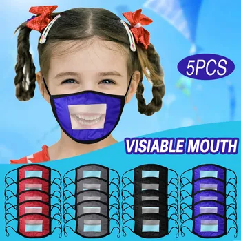 

5PCS Children Facemask Windproof Face Shield Breathable Face Shield Cloth Face Mask Reusable Mouth Mask Washable mondmaskers