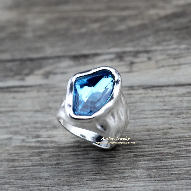 Couples Rings couples rings finger ring Anslow Original Design Fashion Jewelry Vintage Irregular Crystal Couples Love Rings For Women Valentine's Day Gift LOW0042AR