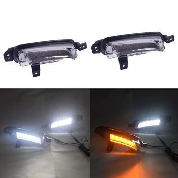 

DHBH-2Pcs Led Daytime Running Light For Suzuki Vitara 2015 2016 2017 2018 Turning Yellow Signal Relay Waterproof Car 12V Led Drl