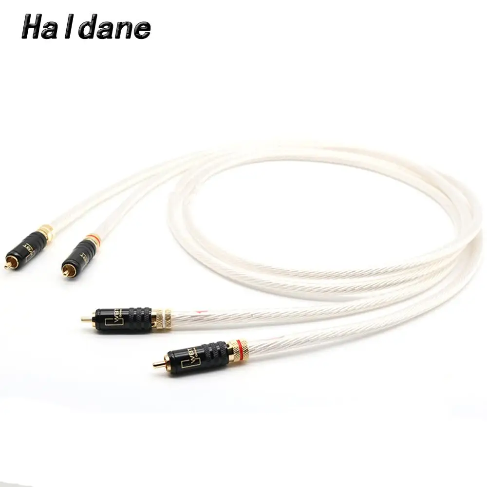 Холдейн пара HIFI кабель RCA аудио 7N OCC монокристалл с серебряным покрытием