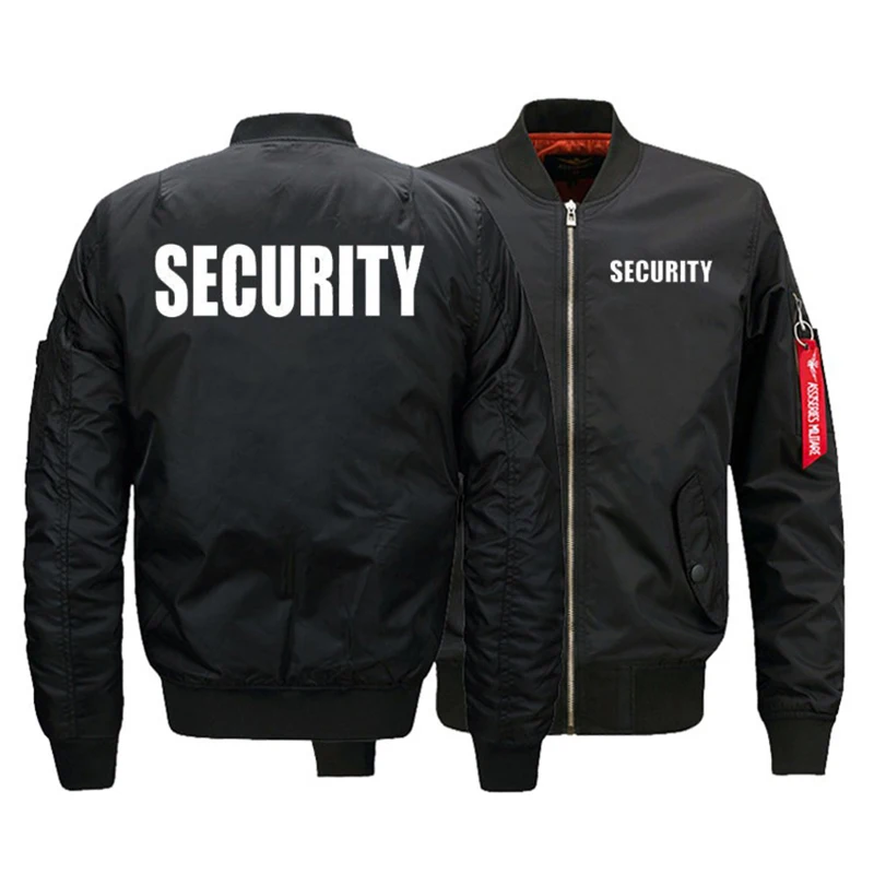 Security Uniform Jacket USA SIZE Men's Bomber Jackets Warm Zipper FLIGHT JACKET Winter thicken Men Coats Outwear Drop Ship | Мужская