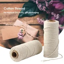 2 нити витой макраме шнур натуральный хлопок веревка для ручной работы настенные вешалки для растений DIY струны Вязание Ремесло