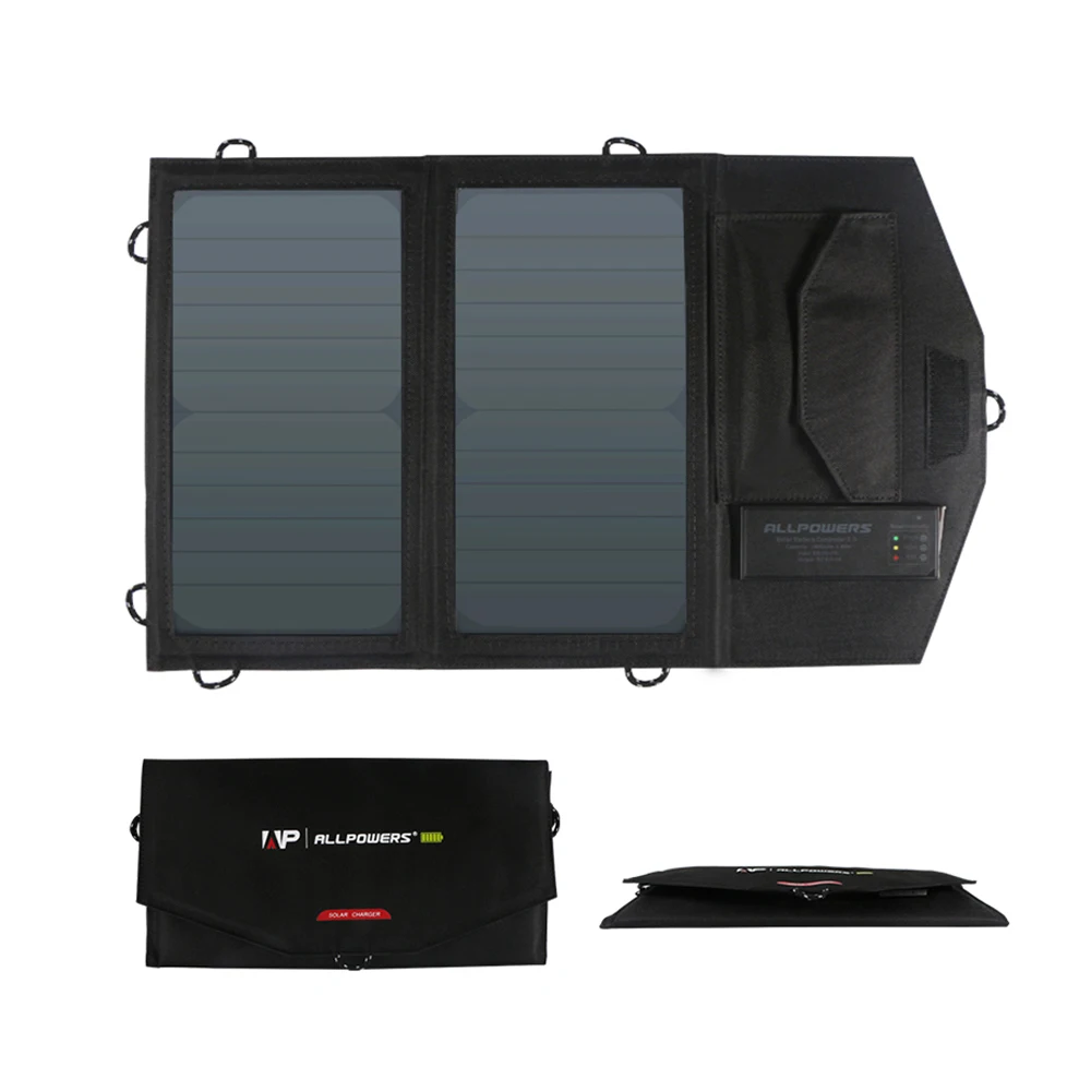 

New Arrival Portable Solar Charger 14W Dual USB Solar Battery Charger Built-in Rechargeable Lithium Battery Charging Cell Phones