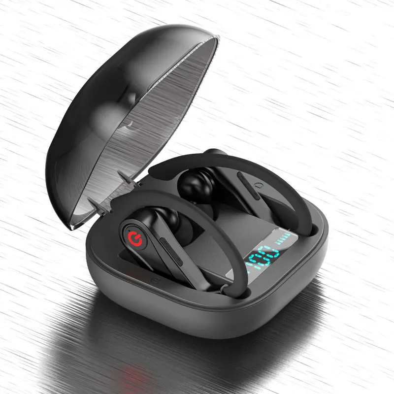 Bluetooth наушники для телефона, Беспроводные водонепроницаемые наушники, светодиодный дисплей, спортивные наушники для бега с зарядным устройством