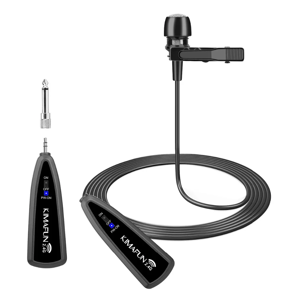 KIMAFUN 2,4G петличный 40-50m беспроводной микрофон для голосового усилителя iphone для записи на Youtube Обучающие микрофоны