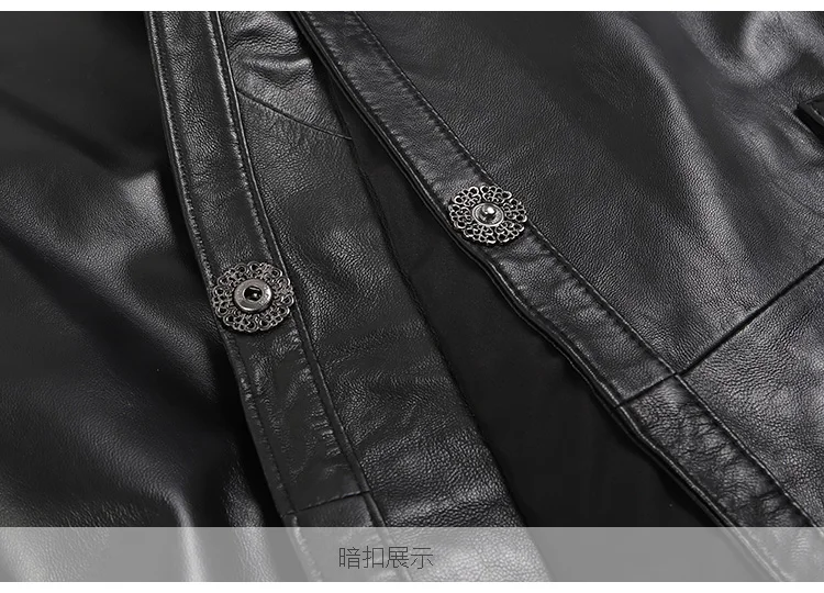 Genuine Leather Trench Elegant V Neck Single Button Sheepskin X-Long Coat Women Autumn Winter Casual Office Lady Plus Outwear