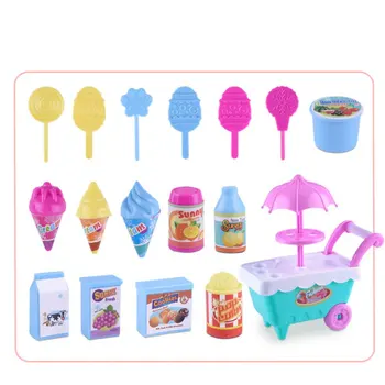 

1 Set Children Kids Girl Toy Trolley Role Play Mini Simulation Birthday Gift Fun Game Candy Ice Cream Trolley Play House Toy