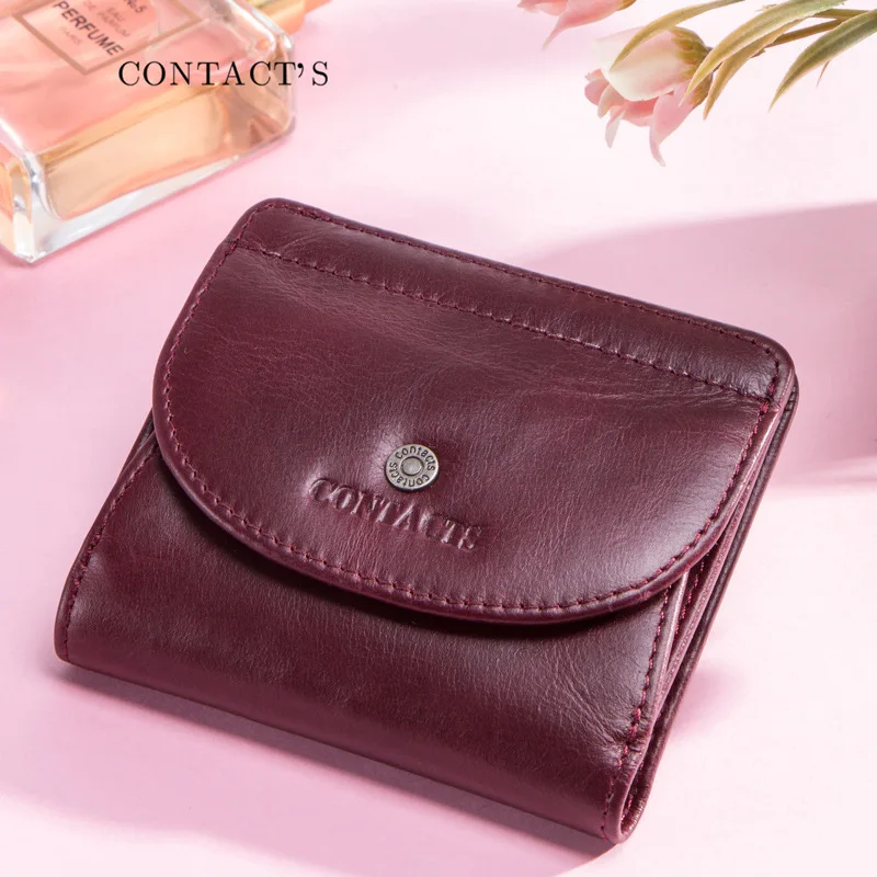 

Fashion Cowhide Ladies Short Wallet Genuine Leather Multifunction Card Holder