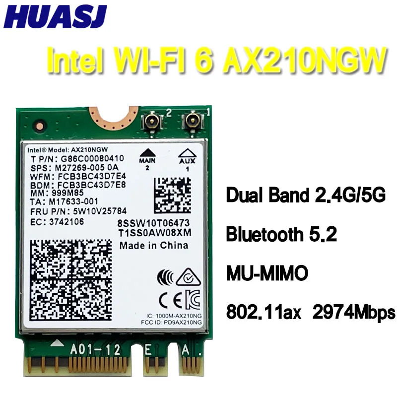 m.2 ngff 2400mbps para intel 2.4ghz 5g 802.11ax bluetooth 5.2 ax200