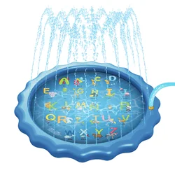 170CM Kids Inflatable Water Spray Pad Round Water Splash Play Pool Playing Sprinkler Mat Garden Yard Outdoor Fun Swimming Pools