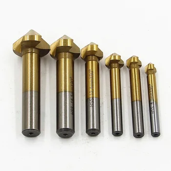 

Three-blade Countersunk Chamfering Hole Reaming Woodworking Chamfering Knife Titanium Head Chamfering Machine 6 Psc/set