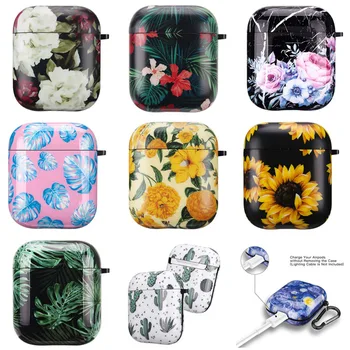 

Vintage Flowers Soft Silicone Earphone Case For AirPods 2 Pro Cases Cute Leaves Protective Cover for AirPod 2 1 Air Pods Coque