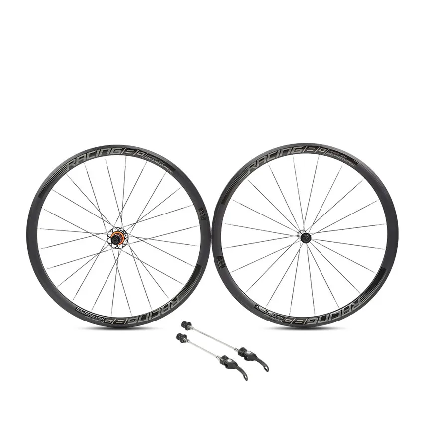 Ultra-light aluminum alloy 700C road bike wheelset 36mm flat spokes rim sealed bearing carbon fiber hub wheel set