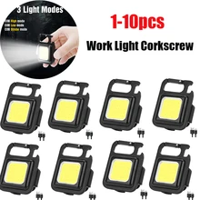 Mini LED Flashlight Portable USB Rechargeable Work Light 800 Lumens Bright Keychain Light Small Pocket Flashlights For Outdoor