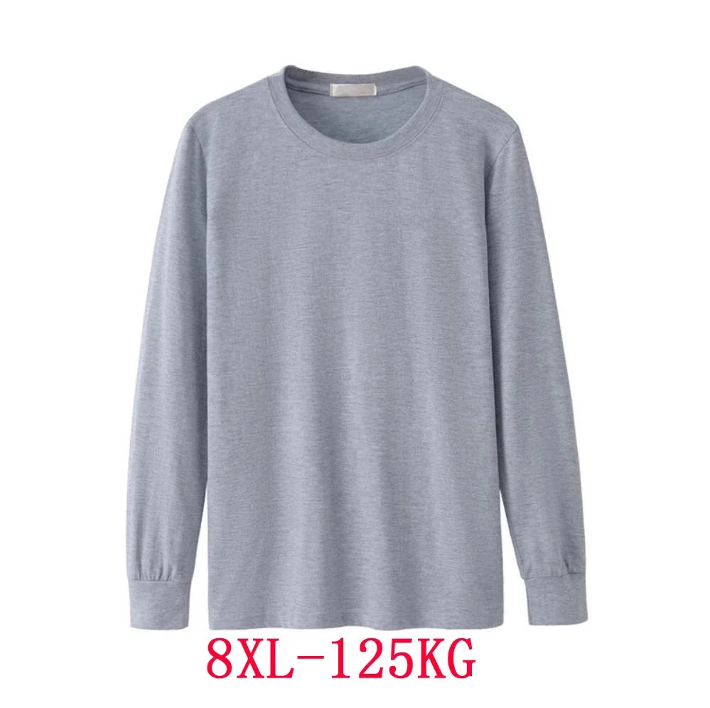 Футболка мужская хлопковая с длинным рукавом большие размеры 5XL 6XL 7XL 8XL | Мужская