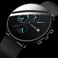 YOLAKO Watch Men Business Ultra-Thin Stainless Steel Men’s Watch With Date Calendar Quartz Wristwatch relogio feminino Clock Hot 1