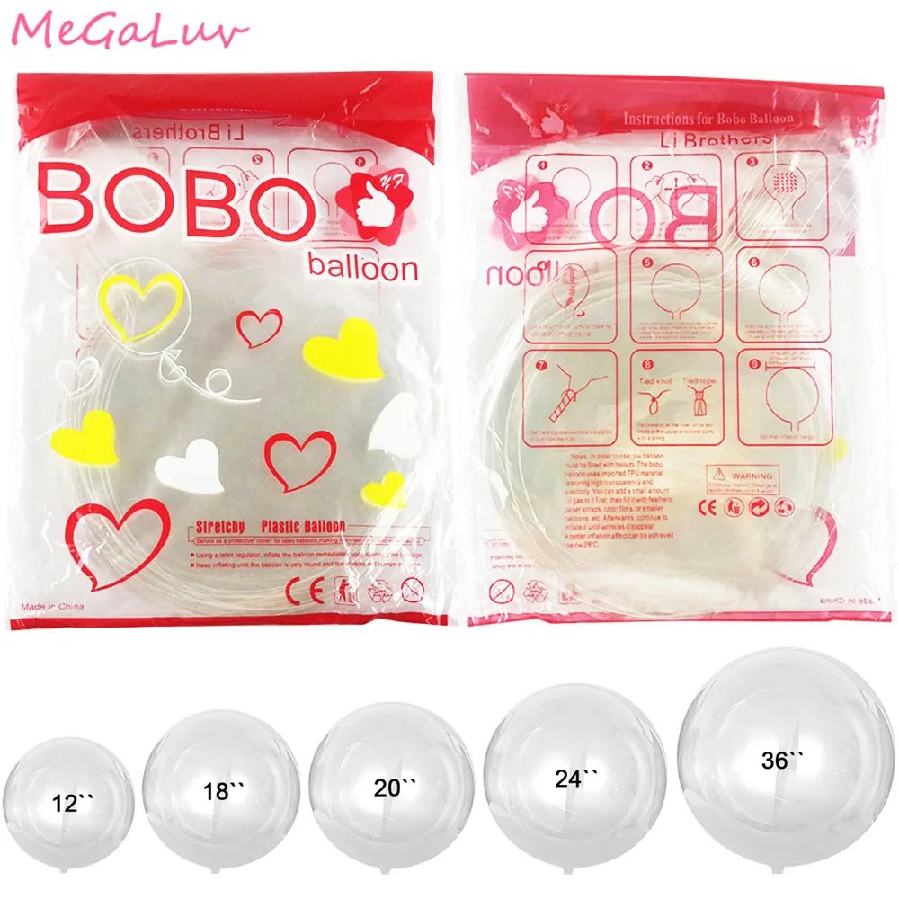 50pcs 12/18/20/24 inch Luminous Transparent Bobo Bubble Ballons Christmas Wedding Birthday Party Decorations Helium Balloons | Дом и сад