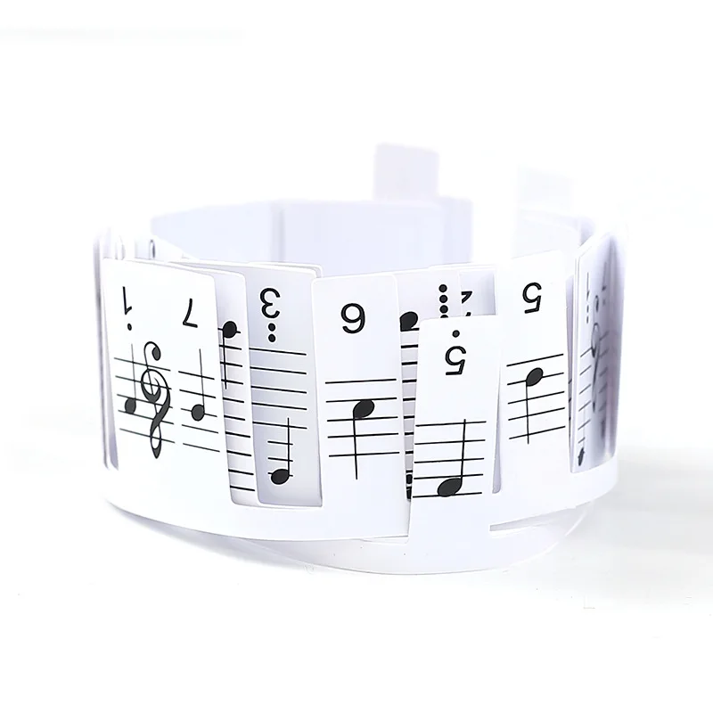 New Paste-Free Note Strip Grand/Upright/Electric Piano Keyboard Tone Sticker 88/61 Key Musical Staff Notation Piano Key Stickers afbeelding