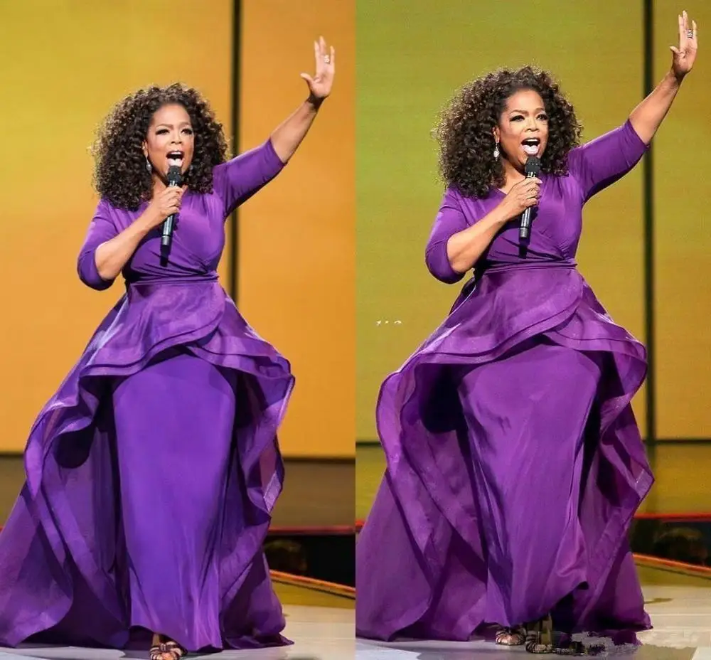 Oprah Winfrey вечерние платья облегающие платья знаменитостей Средний Восток Дубай Арабский стиль фиолетовое вечернее платье формального размера плюс - Цвет: same as picture