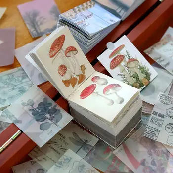 

DIY Memo Pad Card 400Pcs DIY Vintage Poster Paper Sticky Notes Diary Scrapbook Material Decor Cards Decor Multi-pictures