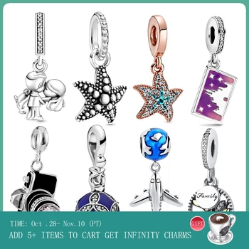 

Hot Sale 100% Real 925 Sterling Silver Starfish Charms Beads Fit Original 3mm Bracelet DIY Jewelry Making For Women Gift