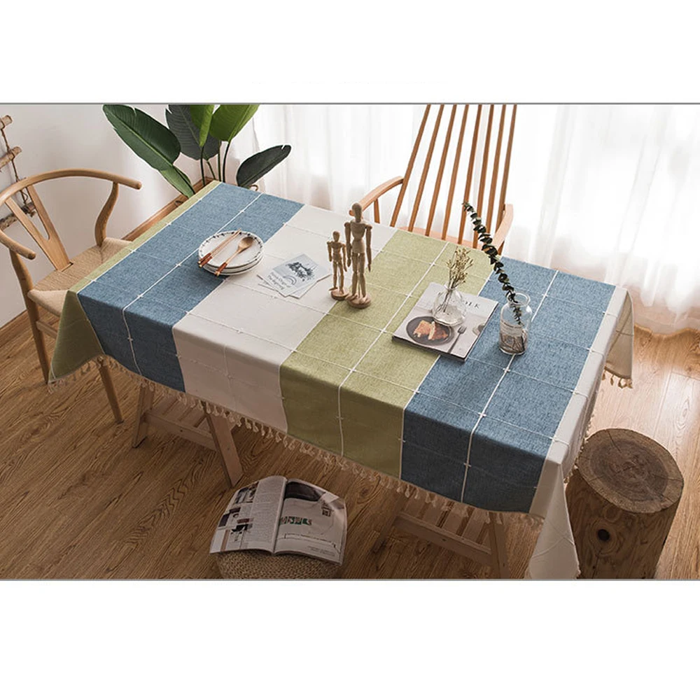

140x160 Decorative PVC Tablecloth Thick Rectangular Wedding Dining Table Cover Tea Table Cloth For Home Stripe Table Cloth