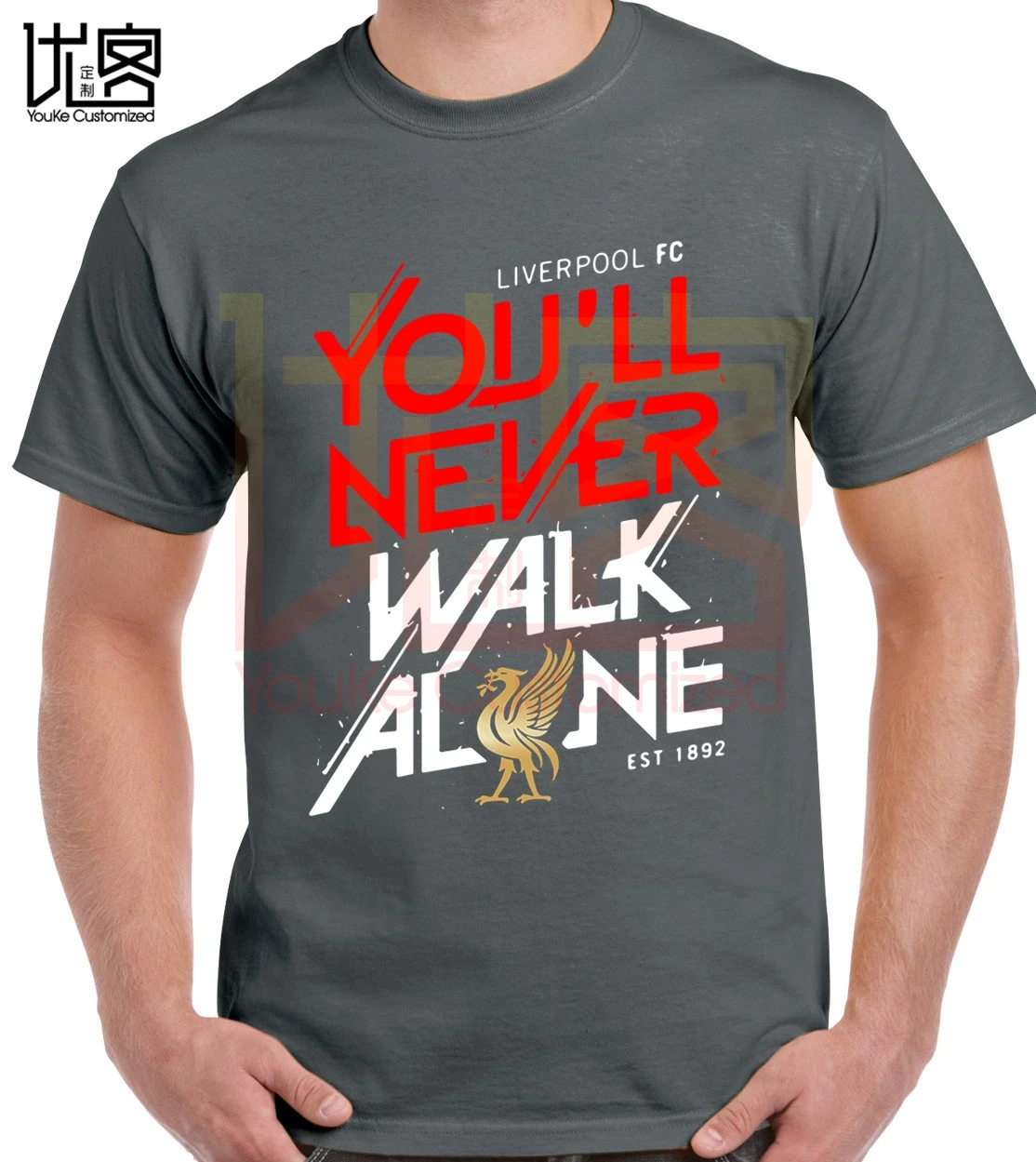 Футболка Liverpool You'll Never Walk Alone популярная футболка футболки с круглым вырезом из