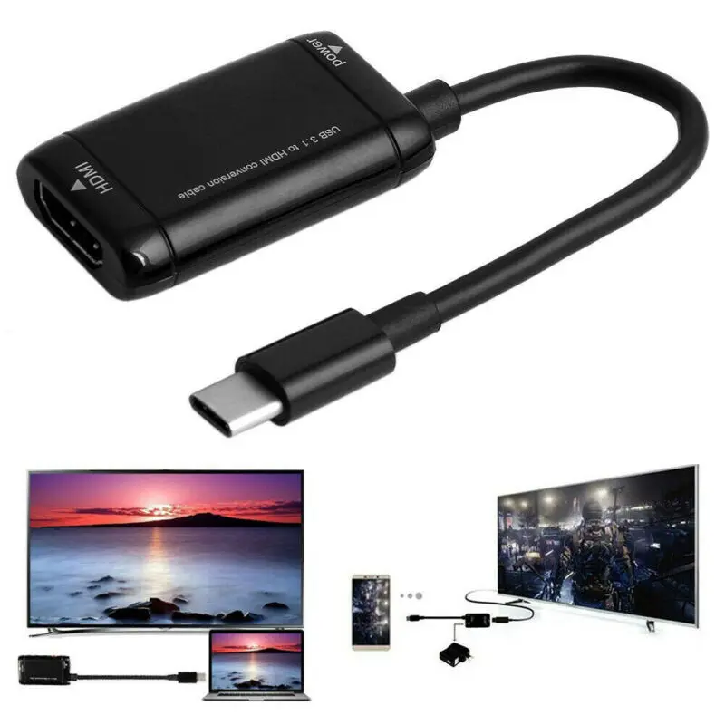 Для телефона мини-usb 3,1 type C к HDMI HD tv кабель 1080P адаптер конвертер