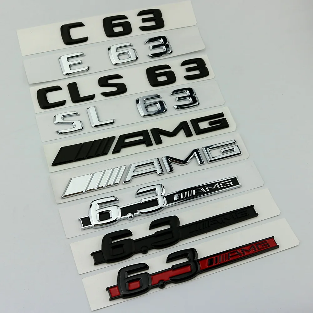 1Pcs A45 C63 C63S E63 E63S GLS63 CLA45 GLE43 AMG V8BITURBO Car Rear Trunk Lid Emblem Sticker Badge For 2017-21 Benz | Автомобили и