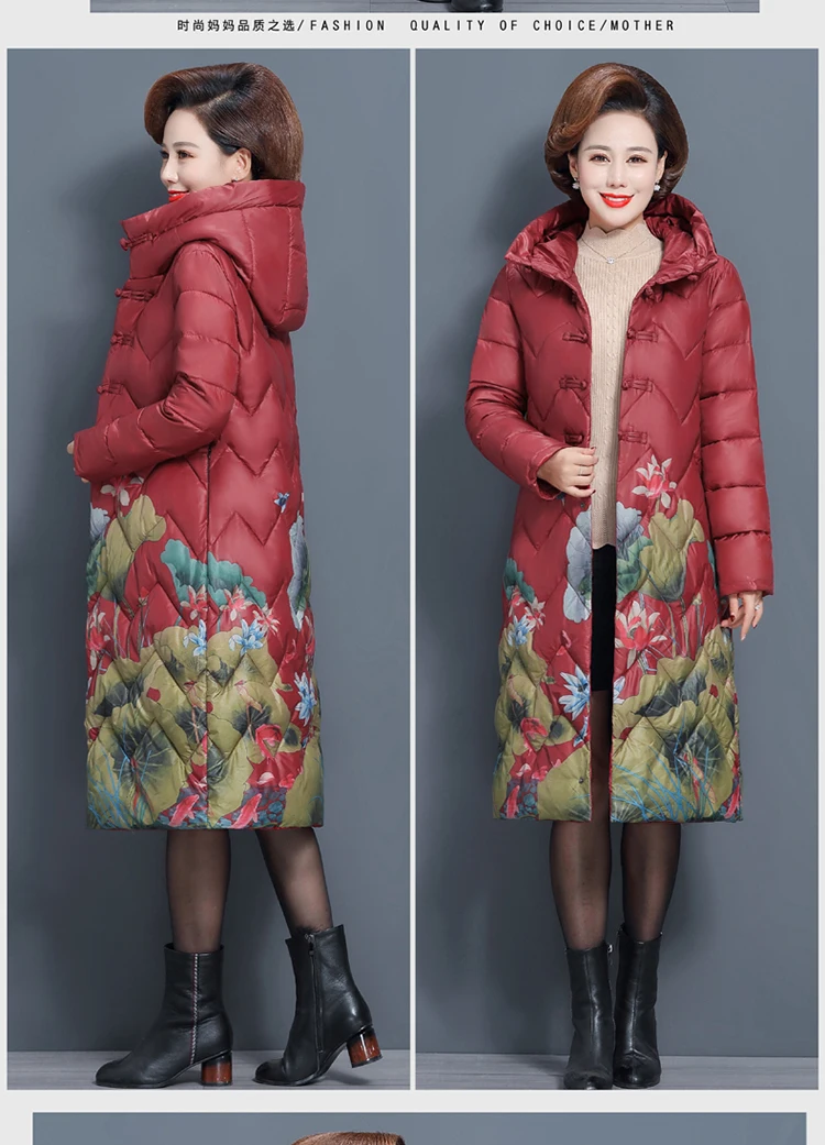 2019 retro inverno jaqueta feminina impressão grossa