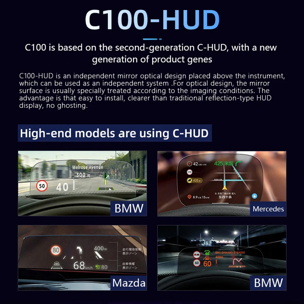C100 ڵ OBD2 HUD  ÷,  º ǻ EUOBD ,  , ڵ ׼, 