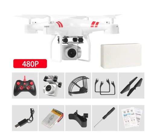 480P White Дрон 4k камера HD Wifi Трансмиссия fpv Дрон с воздушным давлением фиксированная высота четырехосный Самолет rc вертолет с камерой - Цвет: 480P White