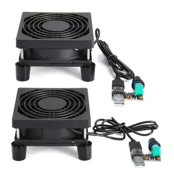 

DIY DC 5V 9cm Router Cooling Fan Rack Speed Controller PC Cooler TV Box Wireless Cooling Fan Quiet USB Fan with Protective Net