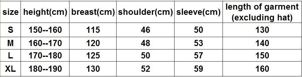 连体衣尺寸   S M L XL