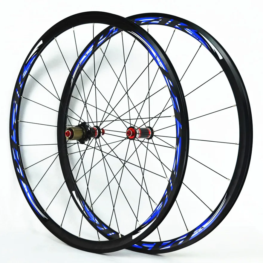 Road Bike 700C Bicycle Carbon Fiber Hub V/C Brake Wheels Straight Pull 30MM Rim Aluminum Alloy Wheelset