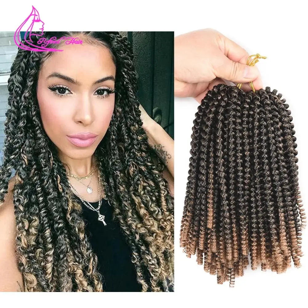 Refined Hair Short Crochet Braids Synthetic Spring Twist Braids