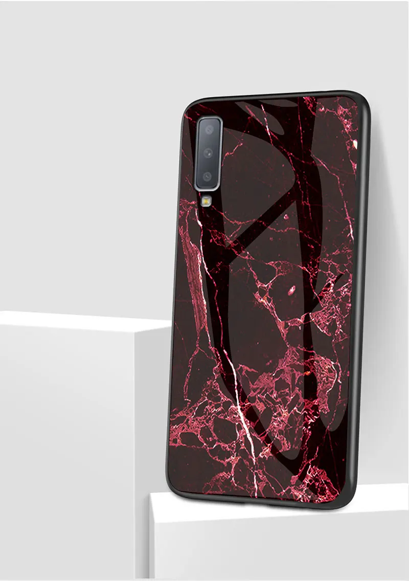 Мрамор Стекло чехол для samsung Galaxy S9 S10 плюс S10E A10 A20 A20E A30 A40 A50 A60 A70 A7 A6 J4 J6 плюс Note 9 10 Pro Чехол