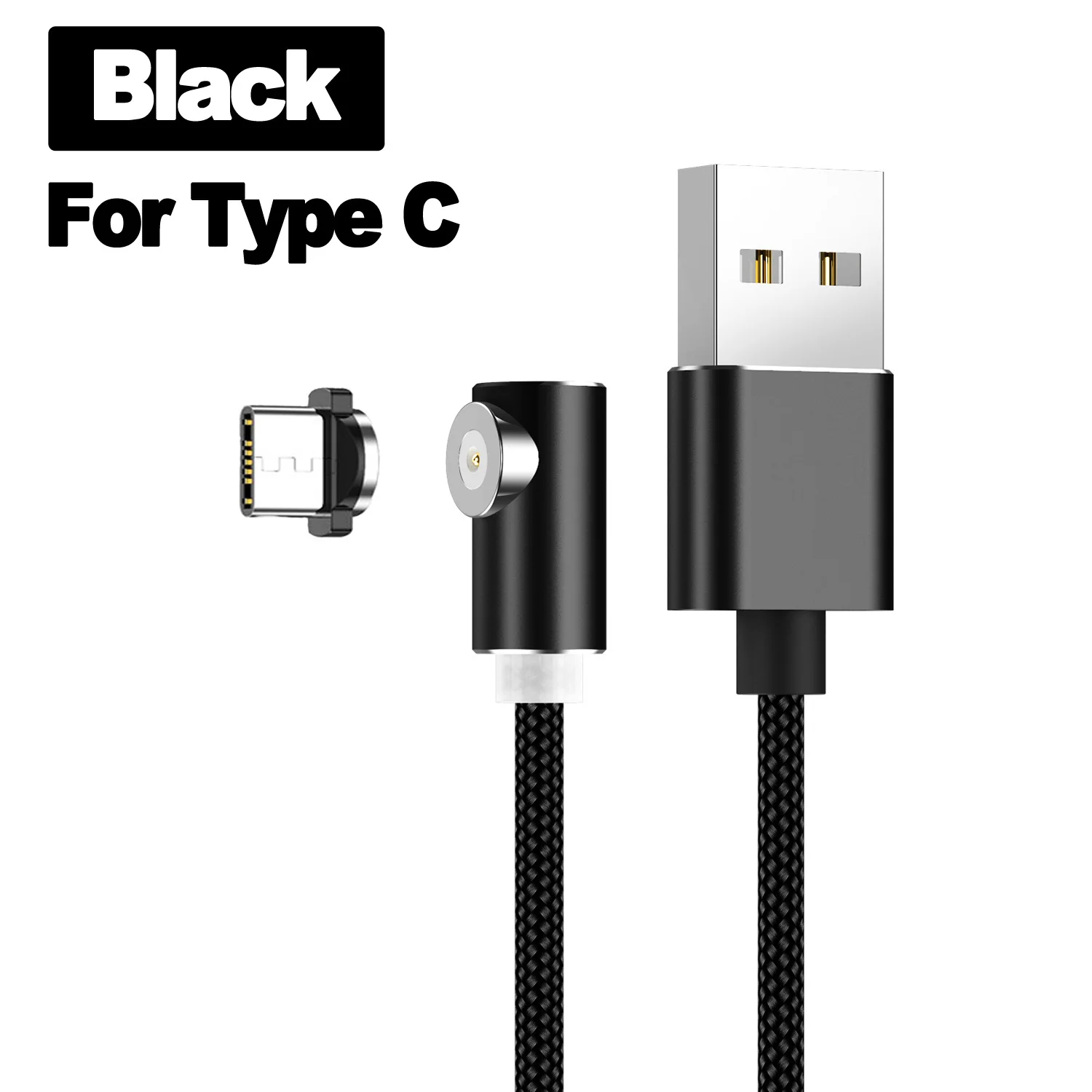 Lovebay 2 м Быстрый Магнитный кабель type C Micro usb зарядка для iPhone samsung Android мобильный телефон Магнитный кабель зарядное устройство кабель - Цвет: Type C For Black