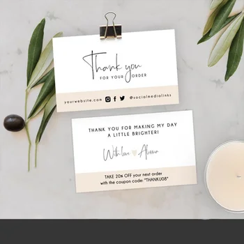 

Personalize Business Thank You Card - Order Inserts template - Instant- Online store cards - Printables - Package Inserts