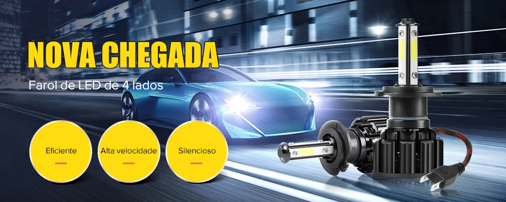 Conduziu o Farol do Carro Lâmpada do Carro Led para o Farol Anyhow 4 Chips Laterais h4 H11 H13 9012 9007 9005 9006 6000 k Luzes Automático h7 100 w 10000lm 7 ANYHOW H7 conduziu o farol do carro