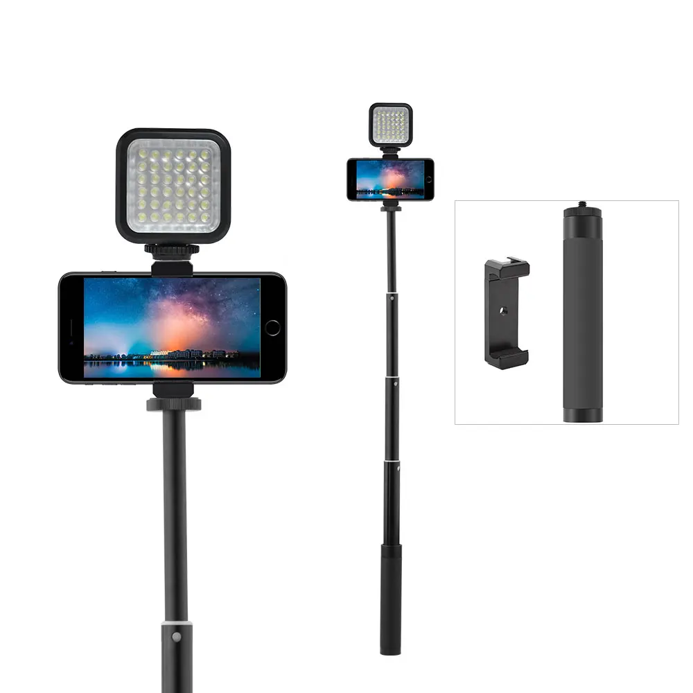 For DJI Osmo Mobile 3 Extension Rod Selfie Stick Pole Metal Mobile Phone Fixing Clip Holder Mount Handheld Gimbal Accessories