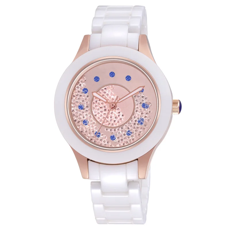 

2020 New Fashion Simple Crystal Ladies Watch Ceramic Strap Waterproof Multi-function Quartz Ladies Watch Ladies Gift Reloj Mujer