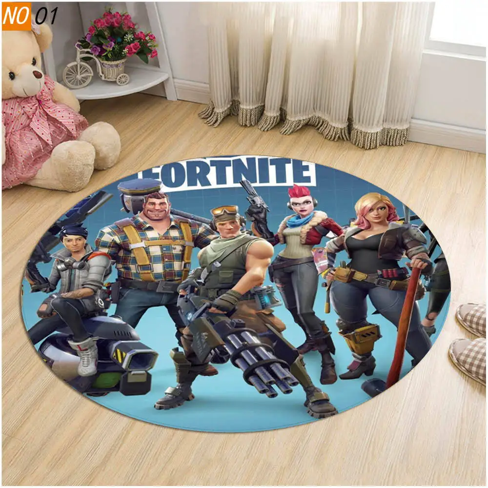 Напольный коврик Fortnite нескользящий круглый ковер в стиле крепости с 3D рисунком
