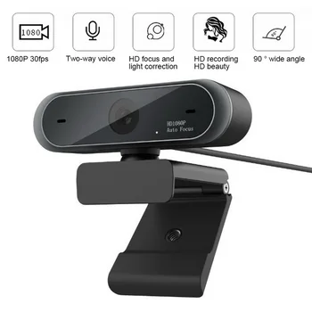 

HD 1080P Webcam Computer PC WebCamera with Anti-peeping Rotatable Camera for Live Broadcast Video Conference Work Drop Shop