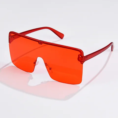 Vintage Oversized Sunglasses Women One Piece Clear Ocean Gradient Lens Square Eyewear Female Big Shades Goggle Men UV400
